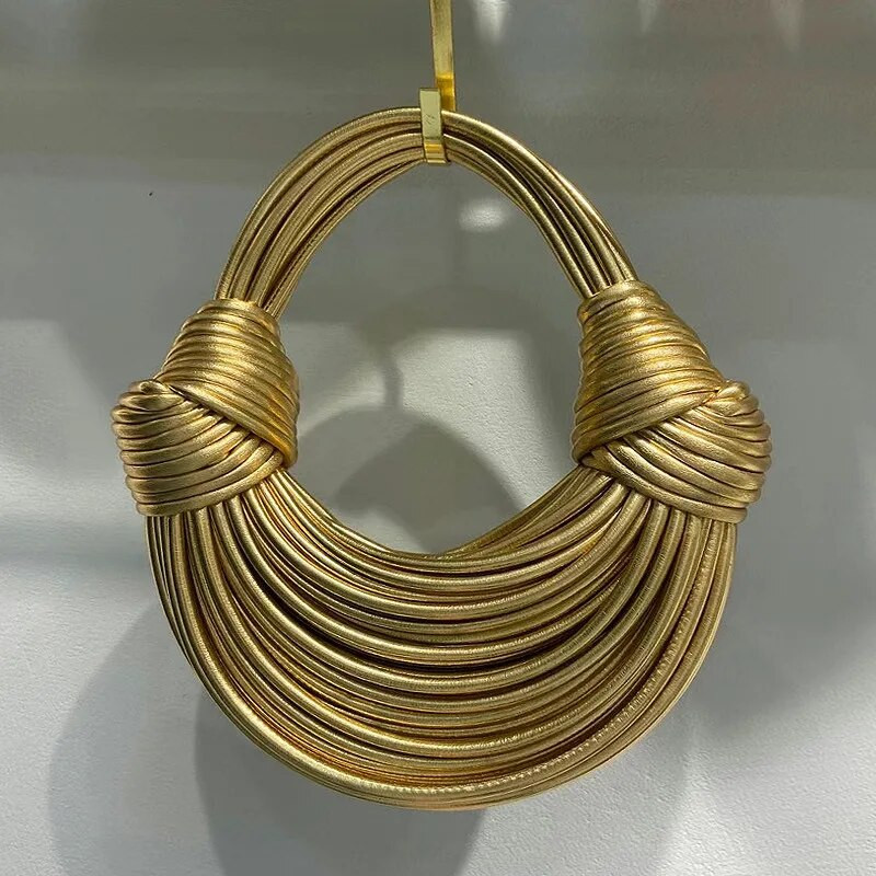 2023 Nove torbe s dvostrukim čvorovima za žene Zlatni luksuzni kruh s čvorovima Ženska torba na rame PU kožne ženske torbe Hobos torba