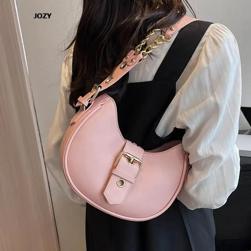 Raznovrsne ležerne luksuzne dizajnerske torbe na rame 2023. Nova modna klasična mala preko ramena za žene PU kožne torbe u obliku polumjeseca