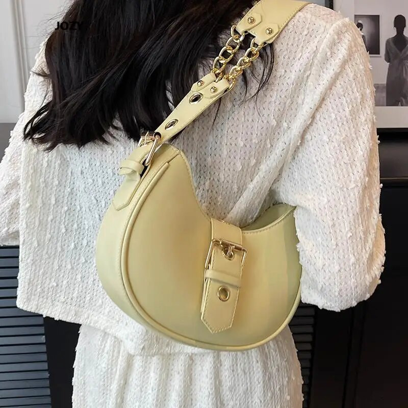 Raznovrsne ležerne luksuzne dizajnerske torbe na rame 2023. Nova modna klasična mala preko ramena za žene PU kožne torbe u obliku polumjeseca