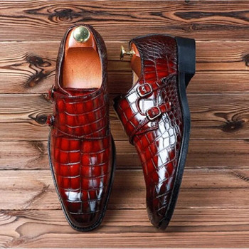 Мъжки класически ежедневни обувки от микрофибърна кожа с крокодилско зърно, мъжки катарама за колан, парти, сватбени мокасини, мокасини, мъжки обувки