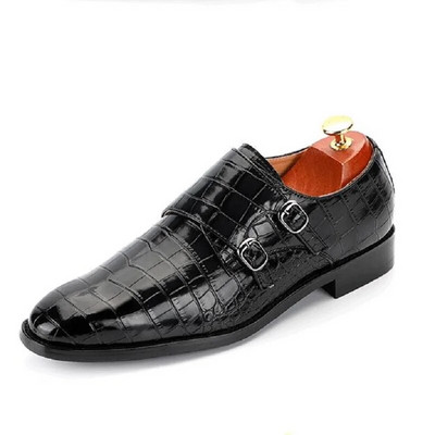 Muške klasične cipele od krokodilske kože od mikrovlakana za ležernu upotrebu, muške cipele s kopčom za remen, vjenčanje, mokasine, mokasine, muške cipele za vožnju