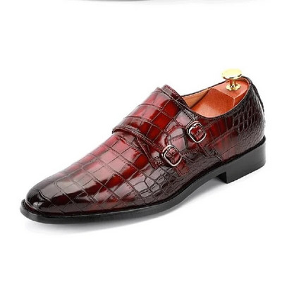 Muške klasične cipele od krokodilske kože od mikrovlakana za ležernu upotrebu, muške cipele s kopčom za remen, vjenčanje, mokasine, mokasine, muške cipele za vožnju