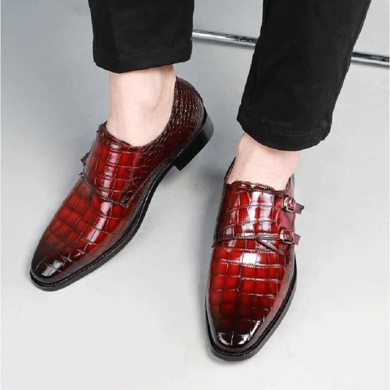Muške klasične cipele od krokodilske kože od mikrovlakana za ležernu upotrebu, muške cipele s kopčom za remen, vjenčanje, mokasine, mokasine, muške cipele za vožnju