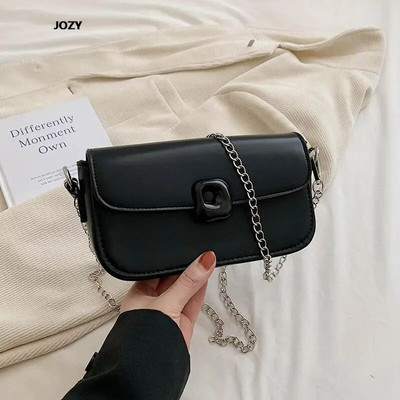 Vasaros solidūs paprasto stiliaus kryžminiai krepšiai moterims Nauja prabangi dizainerių grandinėlė, moteriška ant pečių, 2023 m. madinga laisvalaikio odinė rankinė