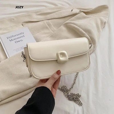 Vasaros solidūs paprasto stiliaus kryžminiai krepšiai moterims Nauja prabangi dizainerių grandinėlė, moteriška ant pečių, 2023 m. madinga laisvalaikio odinė rankinė