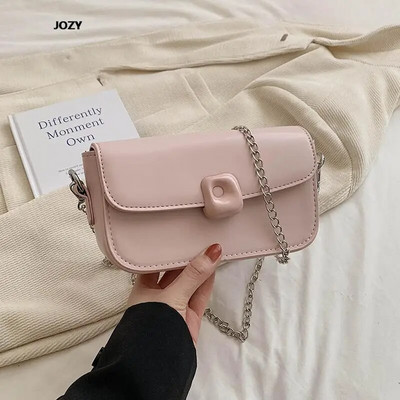 Vasaros solidūs paprasto stiliaus kryžminiai krepšiai moterims Nauja prabangi dizainerių grandinėlė, moteriška ant pečių, 2023 m. madinga laisvalaikio odinė rankinė