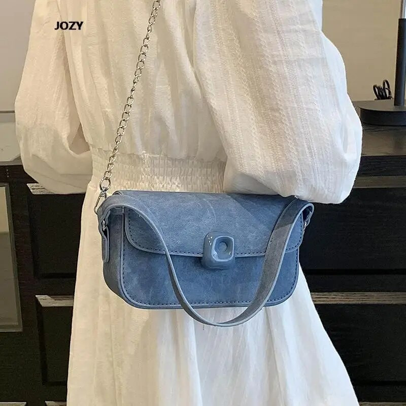 Vasaros solidūs paprasto stiliaus kryžminiai krepšiai moterims Nauja prabangi dizainerių grandinėlė, moteriška ant pečių, 2023 m. madinga laisvalaikio odinė rankinė