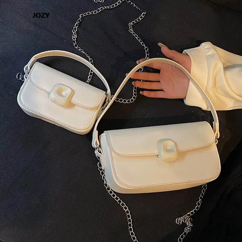 Vasaros solidūs paprasto stiliaus kryžminiai krepšiai moterims Nauja prabangi dizainerių grandinėlė, moteriška ant pečių, 2023 m. madinga laisvalaikio odinė rankinė