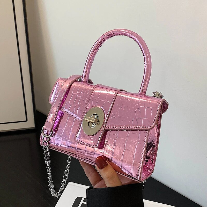 Luksuzne dizajnerske moderne nove torbe preko ramena, ležerne lančane, ljetne ručne torbice od PU kože 2023, višebojne za žene Jednostavan stil na rame