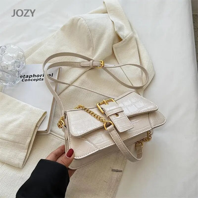 Jozy kamene uzorke PU kožne torbe preko ramena 2023 Proljeće 2023 Ženska moda Luksuzni trendovi Torbice na rame s lancem Klasične torbice