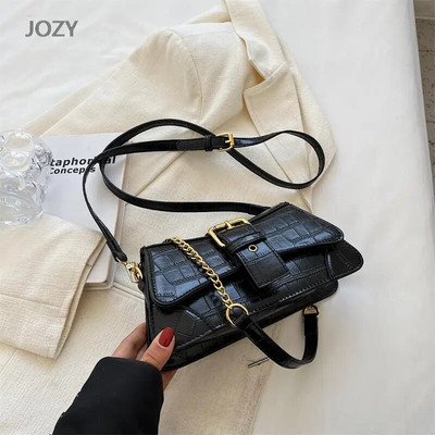 Jozy kamene uzorke PU kožne torbe preko ramena 2023 Proljeće 2023 Ženska moda Luksuzni trendovi Torbice na rame s lancem Klasične torbice