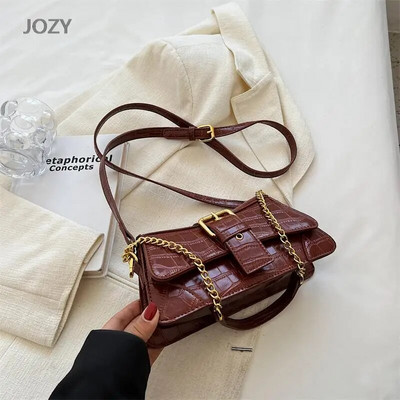 Jozy kamene uzorke PU kožne torbe preko ramena 2023 Proljeće 2023 Ženska moda Luksuzni trendovi Torbice na rame s lancem Klasične torbice