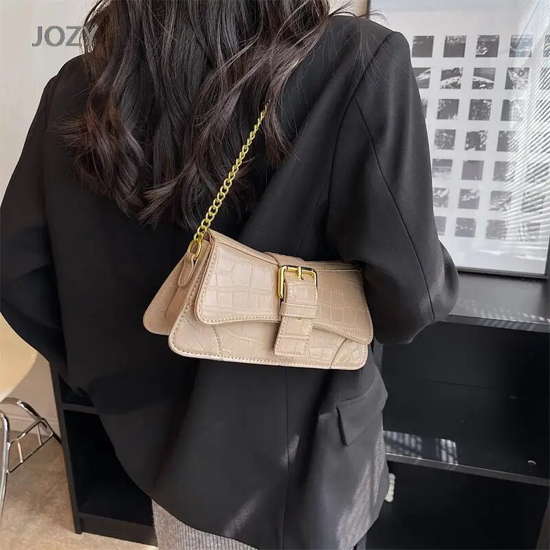 Jozy kamene uzorke PU kožne torbe preko ramena 2023 Proljeće 2023 Ženska moda Luksuzni trendovi Torbice na rame s lancem Klasične torbice