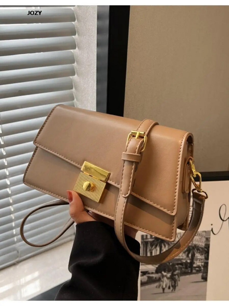 Torba preko ramena Nova luksuzna dizajnerska jednobojna trendi vintage jednostavnog stila preko ramena Ljetne PU torbice za žene u kupovini na poslu