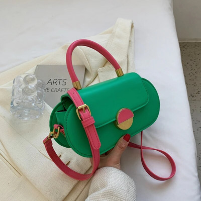 JOZY kontrastējošas krāsas plecu somas sievietēm Luksusa dizainers, 2023. gada modes īss rokturis, mazs PU ādas šķērssoma soma