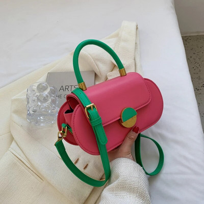 JOZY kontrastējošas krāsas plecu somas sievietēm Luksusa dizainers, 2023. gada modes īss rokturis, mazs PU ādas šķērssoma soma