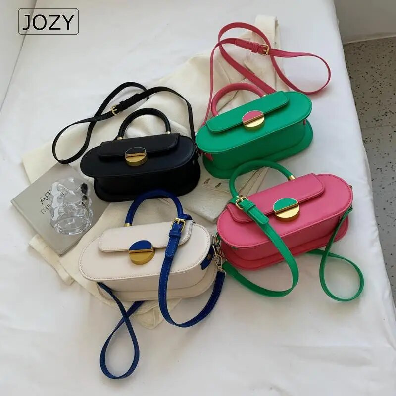 JOZY kontrastējošas krāsas plecu somas sievietēm Luksusa dizainers, 2023. gada modes īss rokturis, mazs PU ādas šķērssoma soma