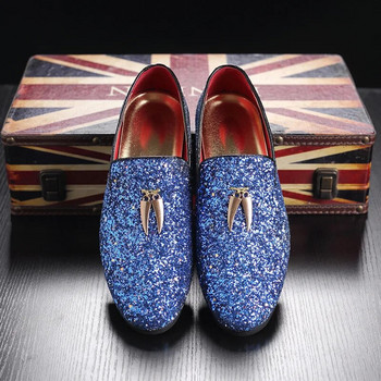 Ανδρικά παπούτσια Coslony Liesure Shine Flat slip-on φόρεμα 2023 νέα μόδα Casual μυτερά δάχτυλα μονόχρωμα Loafer γάμου Big Size 47 48