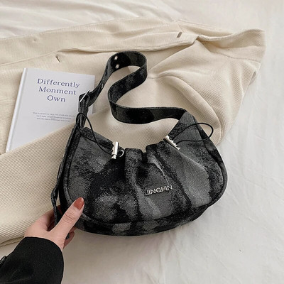 Luksusliku disainiga lõuendist vabaaja õlakott naistele 2023, uus mood, väike Crossbody Y2K suvine naiste trendikas poolkuu käekott