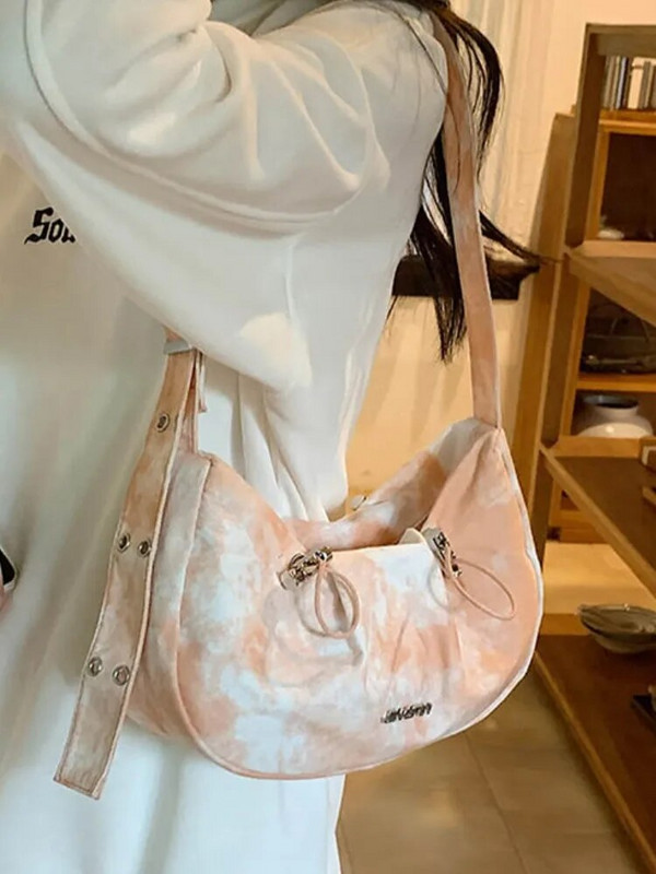 Luksusliku disainiga lõuendist vabaaja õlakott naistele 2023, uus mood, väike Crossbody Y2K suvine naiste trendikas poolkuu käekott