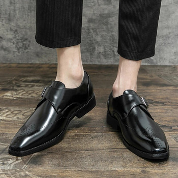 WAERTA Британски мъжки рокли обувки Големи размери 38-48 Елегантни кожени обувки за мъже Официални социални обувки Мъжки оксфордки с високо качество
