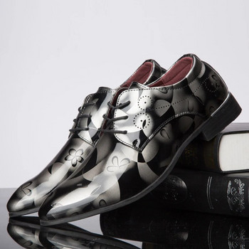 Дизайнерски маркови лачени обувки за мъже Сватбени партита Ежедневни бизнес обувки Oxfords Големи размери Офис работни обувки с връзки и остри пръсти