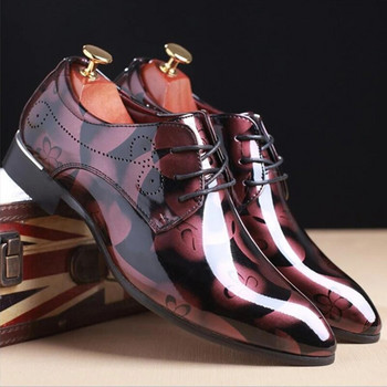 Δερμάτινα παπούτσια επώνυμων σχεδιαστών για άντρες Wedding party Business Casual Oxfords Plus Size Lace Up Point Toe Γραφείο παπούτσια