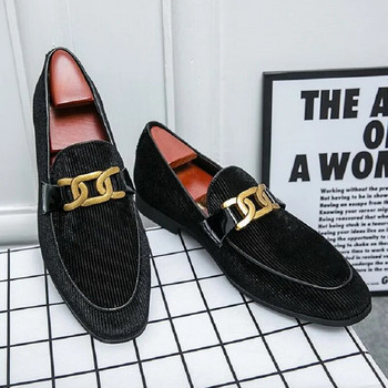 Δερμάτινα παπούτσια ιταλικής μόδας Μοκασίνια για άντρες Casual ανδρικά παπούτσια επαγγελματικά ανδρικά επίσημα μυτερά παπούτσια γάμου μαύρο D2H36
