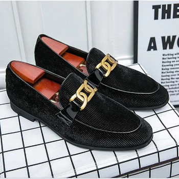 Δερμάτινα παπούτσια ιταλικής μόδας Μοκασίνια για άντρες Casual ανδρικά παπούτσια επαγγελματικά ανδρικά επίσημα μυτερά παπούτσια γάμου μαύρο D2H36