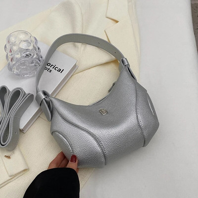 Luksusliku disainiga väike õlakott naistele Suvine vabaajamoe käekotid Uus lihtne stiil nahast poolkuu Crossbody
