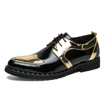 Κλασικά ανδρικά δερμάτινα παπούτσια Brogue Flat για άντρες Φόρεμα πάρτι Επίσημο Γαμήλιο χορό της Οξφόρδης Ανδρικά παπούτσια που ταιριάζουν zapatos de novio