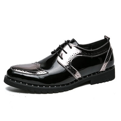 Κλασικά ανδρικά δερμάτινα παπούτσια Brogue Flat για άντρες Φόρεμα πάρτι Επίσημο Γαμήλιο χορό της Οξφόρδης Ανδρικά παπούτσια που ταιριάζουν zapatos de novio