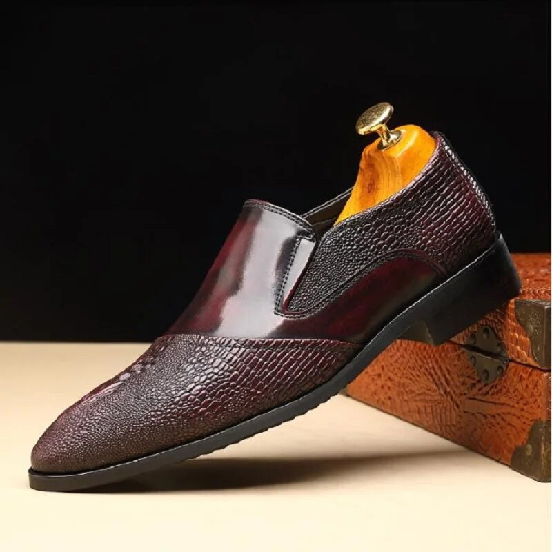 Prabangūs vyriški odiniai batai Krokodilo rašto vandeniui atsparūs vyriški verslo suknelių batai vyriški vestuvinė avalynė Vyriška laisvalaikio socialiniai batai