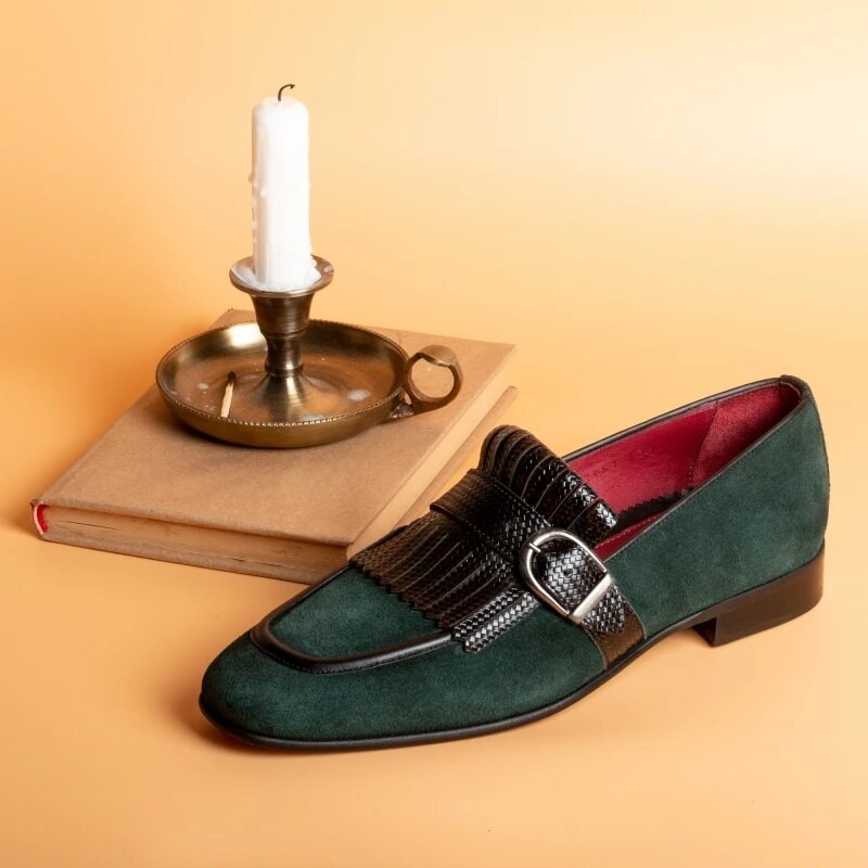Nove muške svečane cipele Mokasinke s resicama Zelene natikače Vjenčane cipele s okruglim prstima za muškarce Besplatna dostava