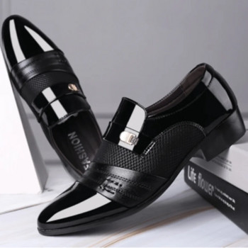 Πρώην Ανδρικά Παπούτσια Μαύρα Δερμάτινα Παπούτσια Ανδρικά Γραφείο Πολυτελείας Plus Size Party Business Casual Παπούτσια Loafers Zapatos De Vestir Hombre