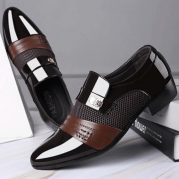 Πρώην Ανδρικά Παπούτσια Μαύρα Δερμάτινα Παπούτσια Ανδρικά Γραφείο Πολυτελείας Plus Size Party Business Casual Παπούτσια Loafers Zapatos De Vestir Hombre