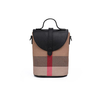 Mini rešetkasta platnena ženska torba preko ramena Kožna torba za mobilni telefon s patentnim zatvaračem Modna torbica Ženska ležerna mala torba na rame