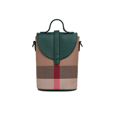 Mini rešetkasta platnena ženska torba preko ramena Kožna torba za mobilni telefon s patentnim zatvaračem Modna torbica Ženska ležerna mala torba na rame