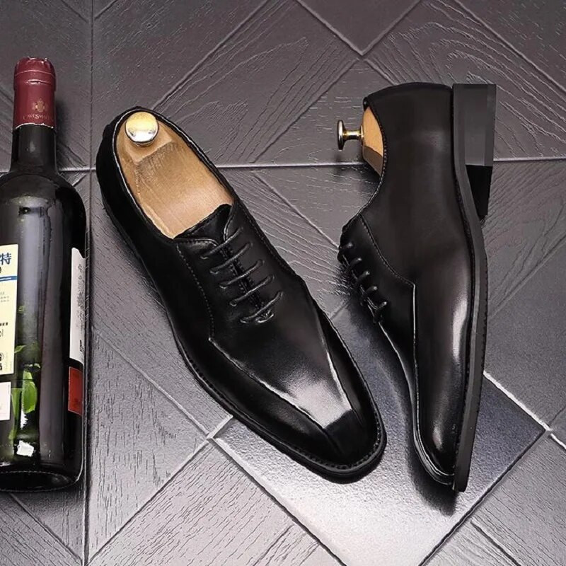 Vyriški smailūs odiniai batai madingi suvarstomi vyriški batai britiško stiliaus verslo batai jaunimui vienviečiai batai 1AA15