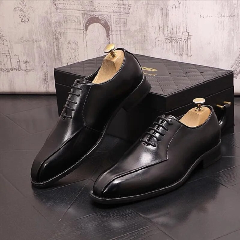 Vyriški smailūs odiniai batai madingi suvarstomi vyriški batai britiško stiliaus verslo batai jaunimui vienviečiai batai 1AA15