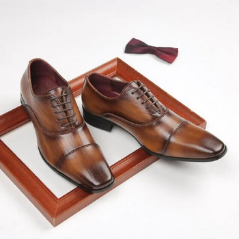 Νέα Oxfords for Men Μυτερά Παπούτσια Νυφικό με κορδόνια Μέγεθος 38-48 Zapatos Para Hombre 1AA12