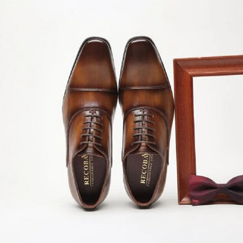 Νέα Oxfords for Men Μυτερά Παπούτσια Νυφικό με κορδόνια Μέγεθος 38-48 Zapatos Para Hombre 1AA12