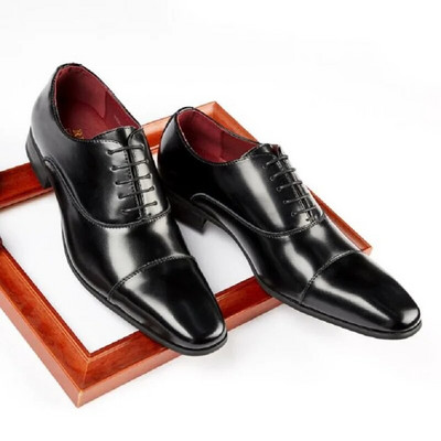 Нови оксфордски обувки за мъже с остри пръсти, обувки за сватбена рокля с връзки, размер 38-48 Zapatos Para Hombre 1AA12