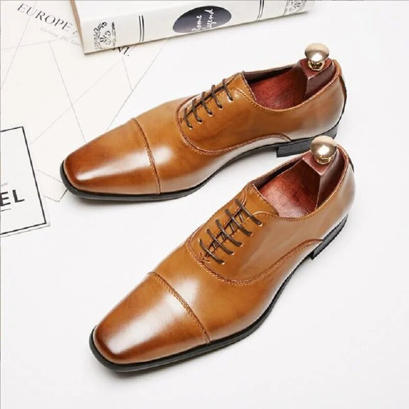 Νέα Oxfords for Men Μυτερά Παπούτσια Νυφικό με κορδόνια Μέγεθος 38-48 Zapatos Para Hombre 1AA12