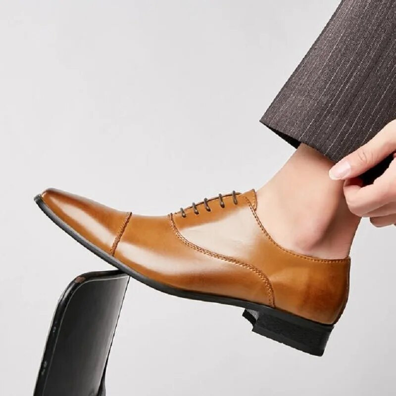 Νέα Oxfords for Men Μυτερά Παπούτσια Νυφικό με κορδόνια Μέγεθος 38-48 Zapatos Para Hombre 1AA12