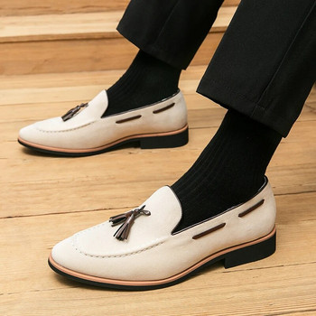Великобритания Ретро мъжки остри велурени пискюли плоски обувки оксфордски кожени обувки Ежедневни мокасини Официална рокля Обувки Sapatos Tenis Masculino