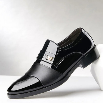 Нови модни бизнес рокли през 2024 г., мъжки обувки, мъжки оксфордски обувки, официални обувки с приплъзване, висококачествени кожени обувки, мъжки мокасини