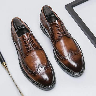 Ανδρικά παπούτσια φόρεμα για χορό υψηλής ποιότητας Παπούτσια Derby Καφέ Γραφείο Ανδρικά παπούτσια γραφείου επίσημων γαμήλιων πάρτι Ανδρικά επαγγελματικά παπούτσια Oxfords