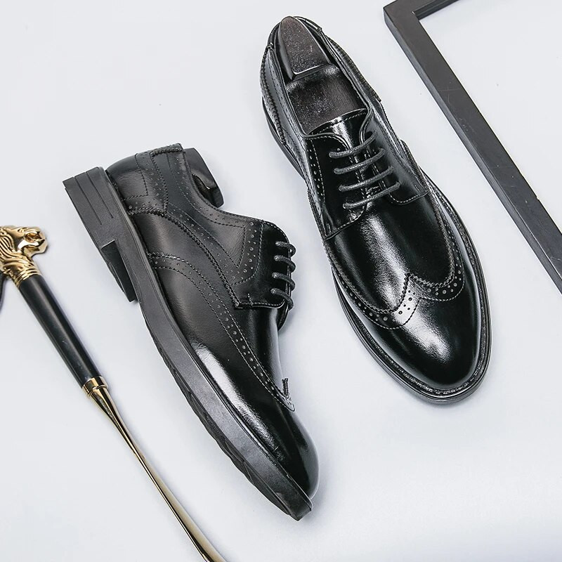 Ανδρικά παπούτσια φόρεμα για χορό υψηλής ποιότητας Παπούτσια Derby Καφέ Γραφείο Ανδρικά παπούτσια γραφείου επίσημων γαμήλιων πάρτι Ανδρικά επαγγελματικά παπούτσια Oxfords