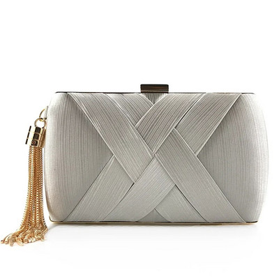 YoReAi 2021Νέο πορτοφόλι Κομψή τσάντα δείπνου Βραδινά πολυτελή γυναικεία νυφικά πάρτι χορού Χρυσή φούντα Γαμήλια τσάντα συμπλέκτη Μεταξωτή τσάντα